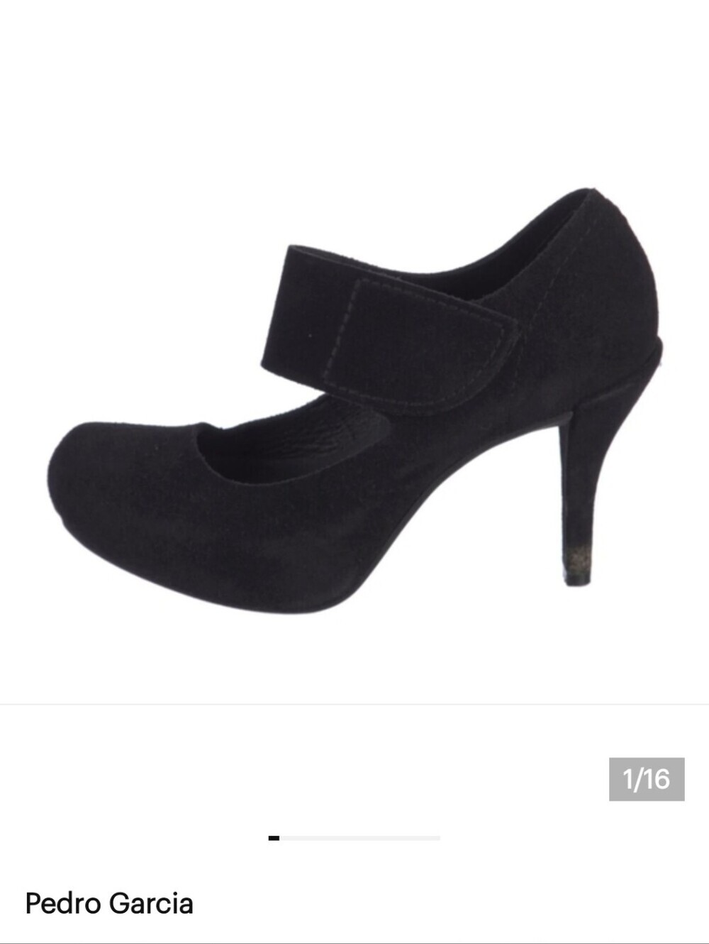 Pedro Garcia Mary Jane Black Suede Heels Eu Size 40 Approx 9-9.5 US